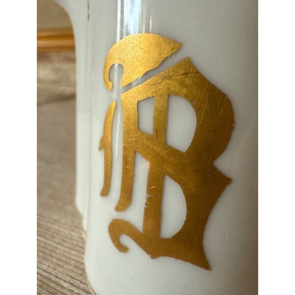Antique KPM Berlin Porcelain Creamer – Gold Trim Monogram B Royal German China - Picture 11 of 16